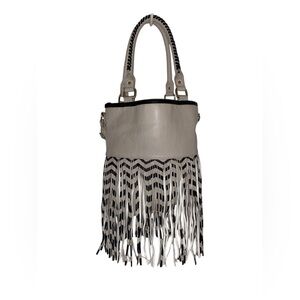 Steve Madden Shoulder/Crossbody/Handbag in Off White/Beige with Black Trim